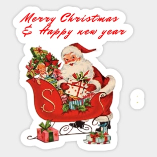 Retro Vintage Pink Santa Claus Sticker